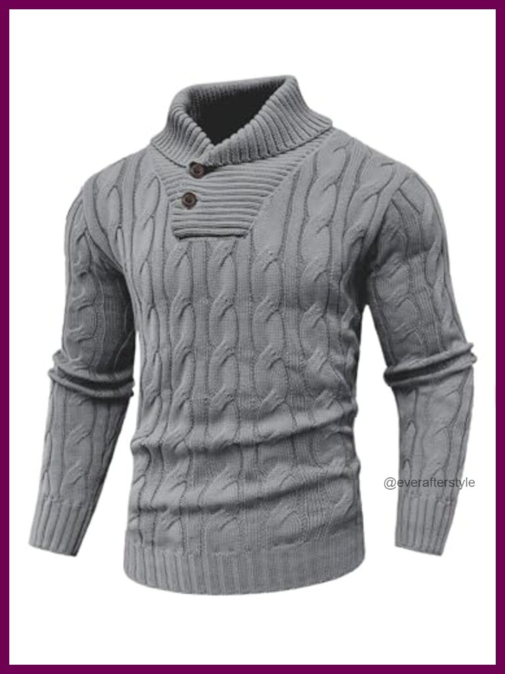Men's Cable Knit Long Sleeve Pullover Sweater V-Neck Ribbed Knit